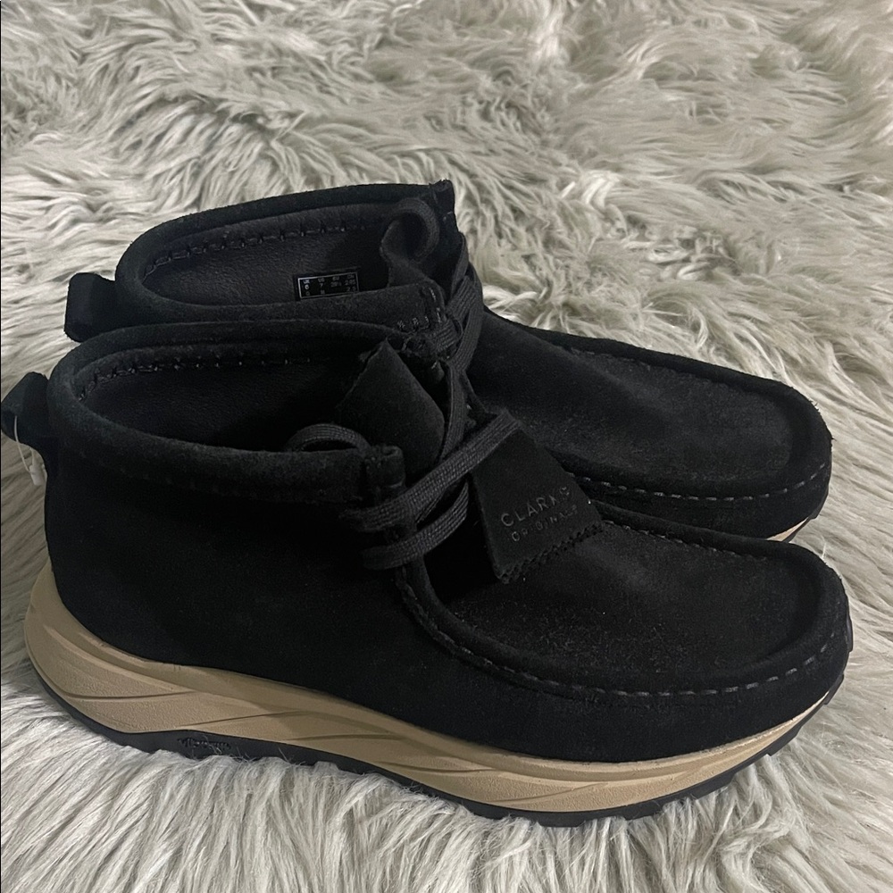 Clarks Black Suede Casual Boots